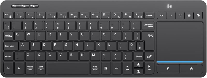 Bnnwa Bluetooth billentyűzet érintőpaddal, 3 eszköz, UK QWERTY