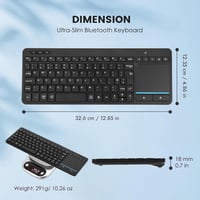 Bnnwa Bluetooth billentyűzet érintőpaddal, 3 eszköz, UK QWERTY 7
