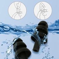 BNOYONERAS Úszósapka Szett 2 Darabos Csúszásmentes Rugalmas Unisex Fekete Kék Orrdugóval Fülvédővel Felnőtt Gyerek 4
