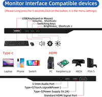 Bnztruk 11,6" Hordozható Érintőképernyős Monitor - FHD IPS Kijelző, USB-C és HDMI Csatlakozás, Beépített Hangszórók, Kompatibilis Raspberry  2
