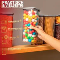 BOAA Fresh 15 darabos tárolóedény készlet szürke szilikon fedéllel és 25 címkével, BPA-mentes konyhai tároló szett 1750ml 1200ml 550ml 6