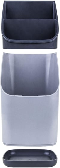 BOAA Fresh Evőeszköz Rendszerező Szett - Konyhai Eszköztartó Mosogatóhoz, Fehér-Szürke, 3 Részes, BPA-mentes Műanyag, Könnyen Tisztítható 4