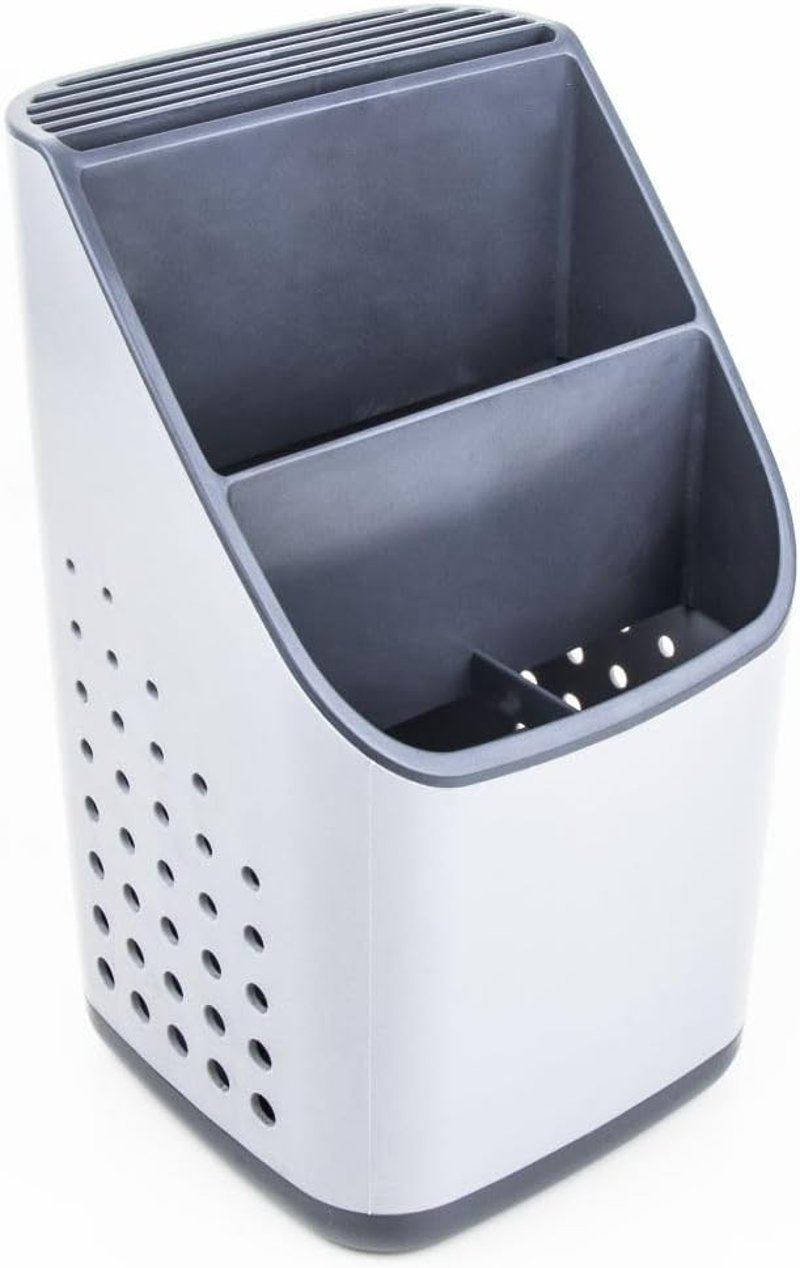 BOAA Fresh Evőeszköz Rendszerező Szett - Konyhai Eszköztartó Mosogatóhoz, Fehér-Szürke, 3 Részes, BPA-mentes Műanyag, Könnyen Tisztítható