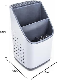 BOAA Fresh Evőeszköz Rendszerező Szett - Konyhai Eszköztartó Mosogatóhoz, Fehér-Szürke, 3 Részes, BPA-mentes Műanyag, Könnyen Tisztítható 10