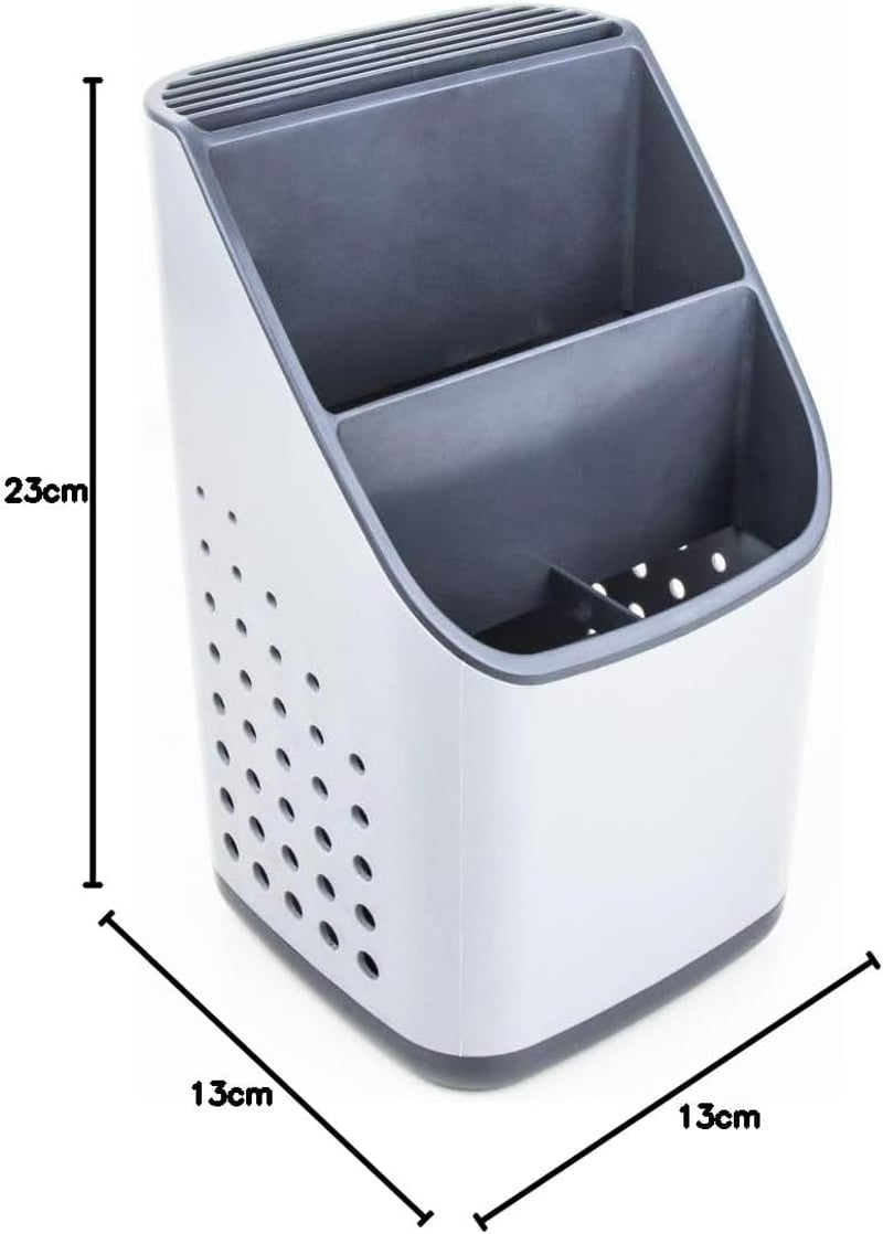BOAA Fresh Evőeszköz Rendszerező Szett - Konyhai Eszköztartó Mosogatóhoz, Fehér-Szürke, 3 Részes, BPA-mentes Műanyag, Könnyen Tisztítható