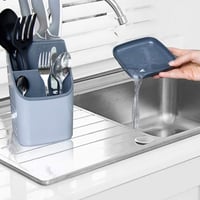 BOAA Fresh Evőeszköz Rendszerező Szett - Konyhai Eszköztartó Mosogatóhoz, Fehér-Szürke, 3 Részes, BPA-mentes Műanyag, Könnyen Tisztítható 2
