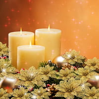 Boao 24 darabos csillogó karácsonyi virág díszek, poinsettia dekoráció 6
