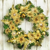 Boao 24 darabos csillogó karácsonyi virág díszek, poinsettia dekoráció 4