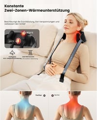 Aparat de masaj cervical 4D Shiatsu BOB AND BRAD cu încălzire, fără fir și cu fir, 2 niveluri de intensitate și temperatură pentru gât și umeri 4