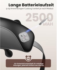 Aparat de masaj cervical 4D Shiatsu BOB AND BRAD cu încălzire, fără fir și cu fir, 2 niveluri de intensitate și temperatură pentru gât și umeri 7