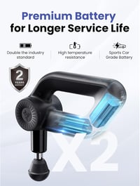 Bob and Brad D6 Pro masszázspisztoly 16mm amplitúdó OLED kijelző hordtáskával - Black 5
