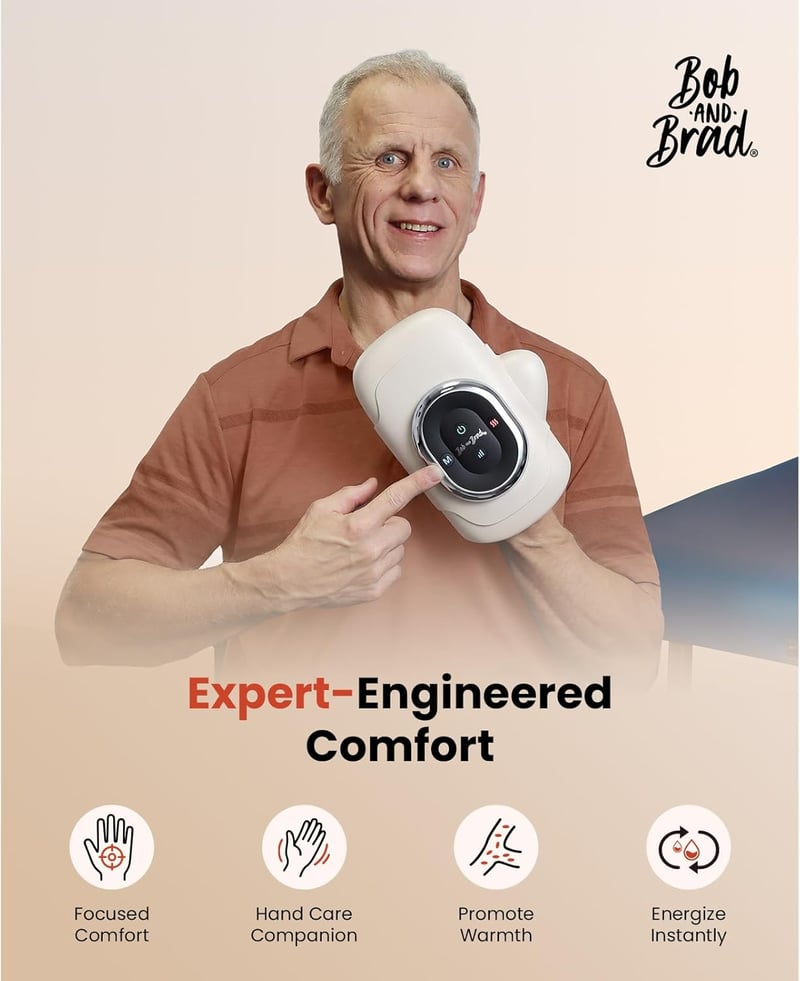 BOB AND BRAD Kézmassírozó Fűtéssel és Kompresszióval Artritisz és Alagút Szindrómához