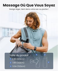 Pistol de masaj cu terapie prin căldură BOB AND BRAD M7 Plus pentru recuperare musculară profundă prin vibrații, ameliorarea tensiunii și a durerilor musculare 4