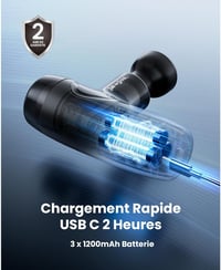 Pistol de masaj cu terapie prin căldură BOB AND BRAD M7 Plus pentru recuperare musculară profundă prin vibrații, ameliorarea tensiunii și a durerilor musculare 7