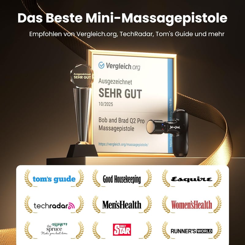 BOB AND BRAD Q2 Pro Mini Masszázspisztoly Hideg-Meleg Funkcióval - Hordozható Izommasszírozó 5 Sebességgel, Mély Szöveti Masszázshoz, Izomre