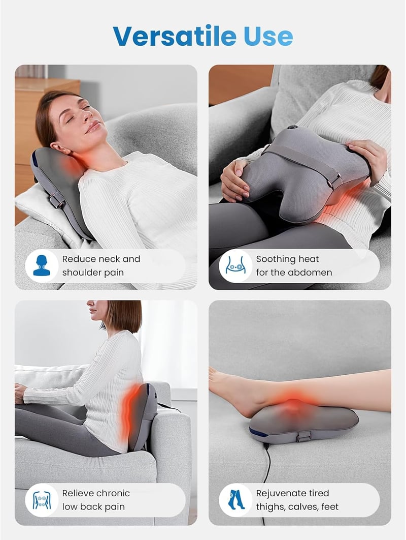 BOB AND BRAD Shiatsu Hátmasszírozó Fűtéssel és Távirányítóval Nyak és Váll Fájdalomra