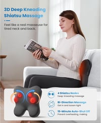 BOB AND BRAD Shiatsu Hátmasszírozó Fűtéssel és Távirányítóval Nyak és Váll Fájdalomra 6