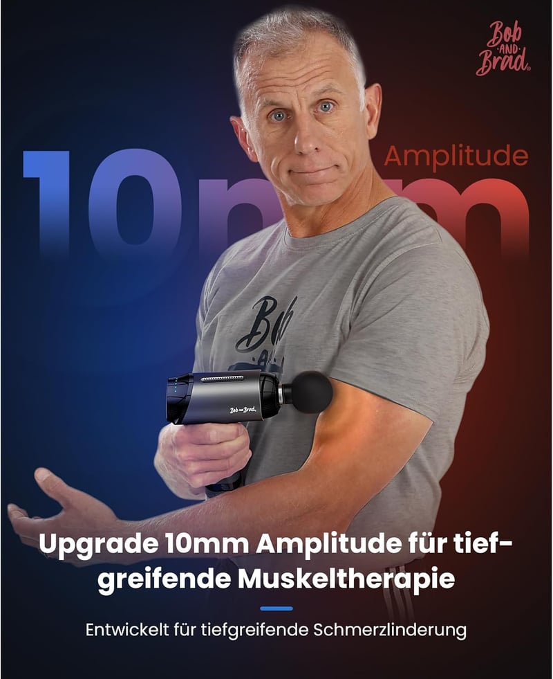 BOB AND BRAD T2 Pro Masszázspisztoly Hő és Hideg Funkcióval, 4000 mAh Akkumulátor, 10 mm Amplitúdó, Izomfájdalom Enyhítő Masszírozó Edzéshez
