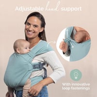 Boba Bliss 2az1-ben Babahordozó és Sling Újszülöttől 16 kg-ig - Csípőbarát, Rugalmas Tengeri Zöld 5