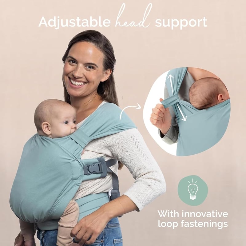 Boba Bliss 2az1-ben Babahordozó és Sling Újszülöttől 16 kg-ig - Csípőbarát, Rugalmas Tengeri Zöld