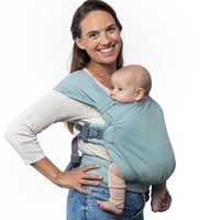 Boba Bliss 2az1-ben Babahordozó és Sling Újszülöttől 16 kg-ig - Csípőbarát, Rugalmas Tengeri Zöld 1