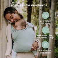 Boba Bliss 2az1-ben Babahordozó és Sling Újszülöttől 16 kg-ig - Csípőbarát, Rugalmas Tengeri Zöld 3
