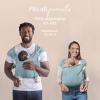 Boba Bliss 2az1-ben Babahordozó és Sling Újszülöttől 16 kg-ig - Csípőbarát, Rugalmas Tengeri Zöld 7