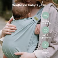 Boba Bliss 2az1-ben Babahordozó és Sling Újszülöttől 16 kg-ig - Csípőbarát, Rugalmas Tengeri Zöld 4