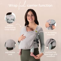 Boba Bliss Előre Felcsavart Babahordozó Kendő Újszülötteknek - Szürke 8