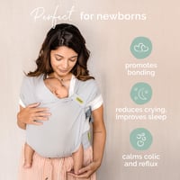 Boba Bliss Előre Felcsavart Babahordozó Kendő Újszülötteknek - Szürke 2