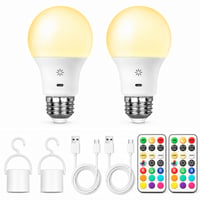 BOBOPAI Punjiva LED žarulja s daljinskim upravljačem i dodirom, baterija 2600 mAh, 2 kom. 1