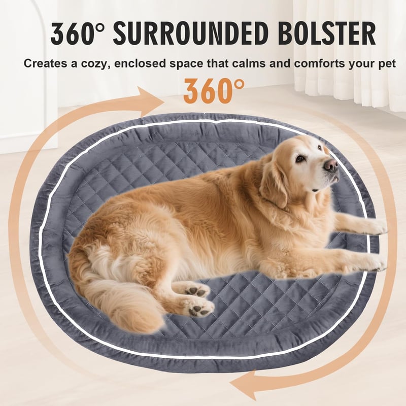BOCHAO Ortopédikus Kutyaágy Memóriahabos Tojás Forma Szürke XL 106x80cm - XL -L 106xB 80xH 19cm, gray
