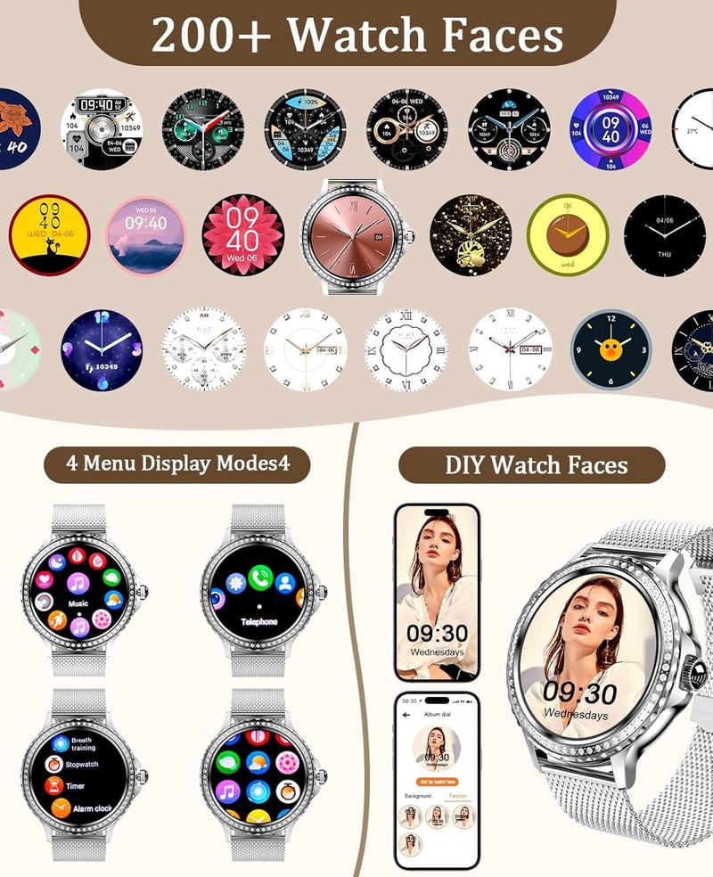 BOCLOUD Okosóra - IP68 Vízálló Fitness Tracker, Véroxigén/Pulzusmérő, 100 Sportmód, Bluetooth Hívás, Android/iPhone Kom