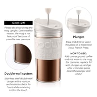 Bodum 11102-913S Travel Press putna šalica za kavu s prešom i poklopcem, 0,35 L, bijela/prozirna, plastika 4