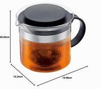 Bodum Bistro Nouveau čajník 1,5 l, čierny, sklenená kanvica na čaj s objemom 12 šálok 7