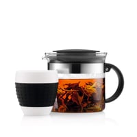 Bodum Bistro Nouveau čajník 1,5 l, čierny, sklenená kanvica na čaj s objemom 12 šálok 2