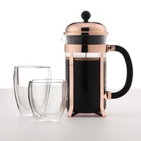 Bodum Chambord French Press aparat za kavu 1 l, boja bakra, s filtrom od nehrđajućeg čelika, vatrostalnim staklom, bez BPA, perivo u perilici posuđa, za 8 šalica 2