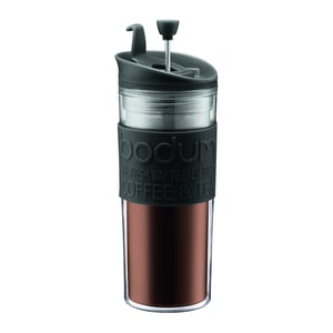 Bodum putna French press šalica za kavu i čaj, 0,45 litara, crna