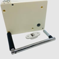 BODYGAD Mini navíjač roliet pre 14 mm široký popruh, rozteč otvorov 9,5 cm, na zapustenú montáž, vrátane 5 m popruhu, biely povrch 6