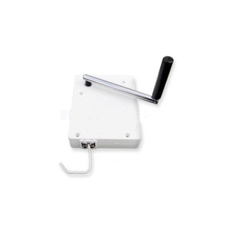 BODYGAD Mini navíjač roliet pre 14 mm široký popruh, rozteč otvorov 9,5 cm, na zapustenú montáž, vrátane 5 m popruhu, biely povrch