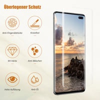Ochranná fólia na displej Bodyguard pre Galaxy S10 Plus, 2 ks, 3D celoplošné pokrytie, HD krištáľovo čistá, kompatibilná s čítačkou odtlačkov prstov, tvrdosť 9H, odolná proti poškriabaniu 4