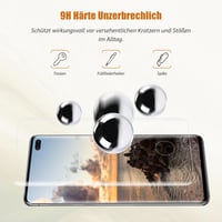 Ochranná fólia na displej Bodyguard pre Galaxy S10 Plus, 2 ks, 3D celoplošné pokrytie, HD krištáľovo čistá, kompatibilná s čítačkou odtlačkov prstov, tvrdosť 9H, odolná proti poškriabaniu 3