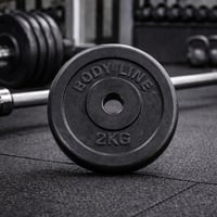 Disc de greutate din fontă Bodyline 2 kg pentru bară și gantere - Diametru 25 mm - Pentru sală și antrenament acasă 2