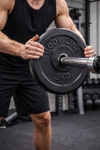 Disc de greutate din fontă Bodyline 2 kg pentru bară și gantere - Diametru 25 mm - Pentru sală și antrenament acasă 3