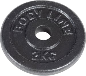 Bodyline liatinový kotúč 2 kg na vzpieračskú tyč a jednoručnú činku – priemer 25 mm – do posilňovne aj na domáce cvičenie