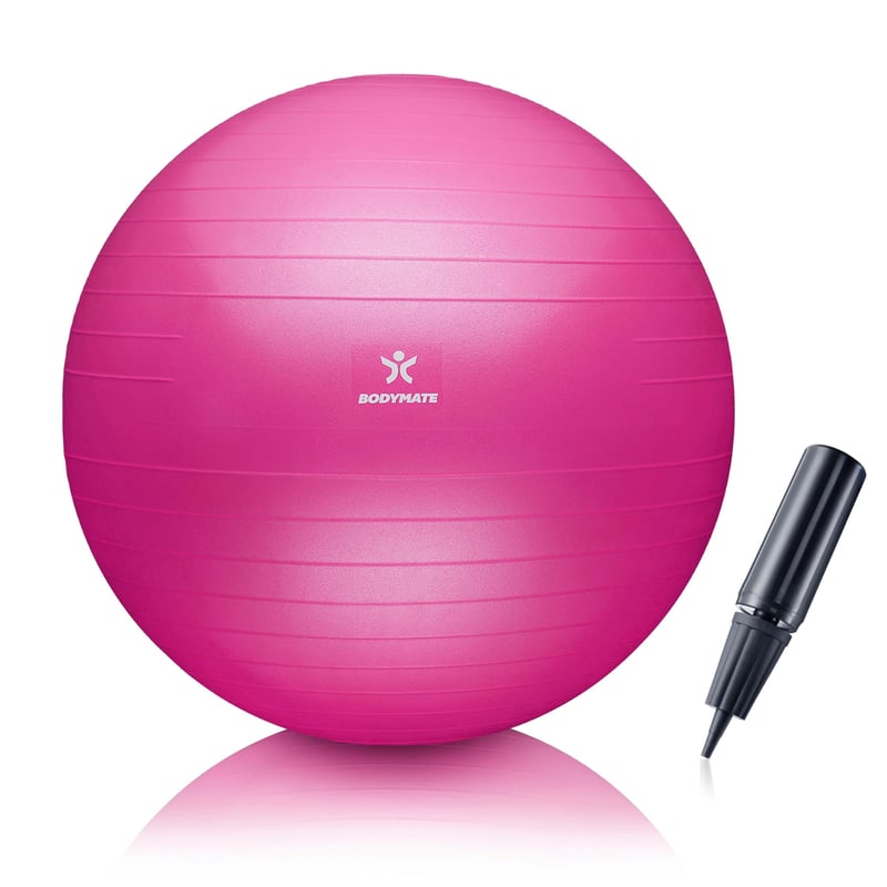 Minge de gimnastică BODYMATE cu pompă și e-book – fitness, yoga, pilates, scaun de birou, întărirea spatelui și antrenamentul mușchilor abdominali (core)