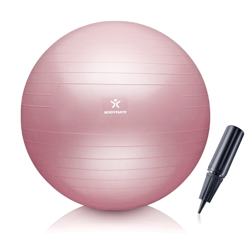 BODYMATE gymnastická lopta, fitlopta, fitnes, joga, kancelárska stolička, vrátane pumpy a e-knihy, ružová, 75 cm