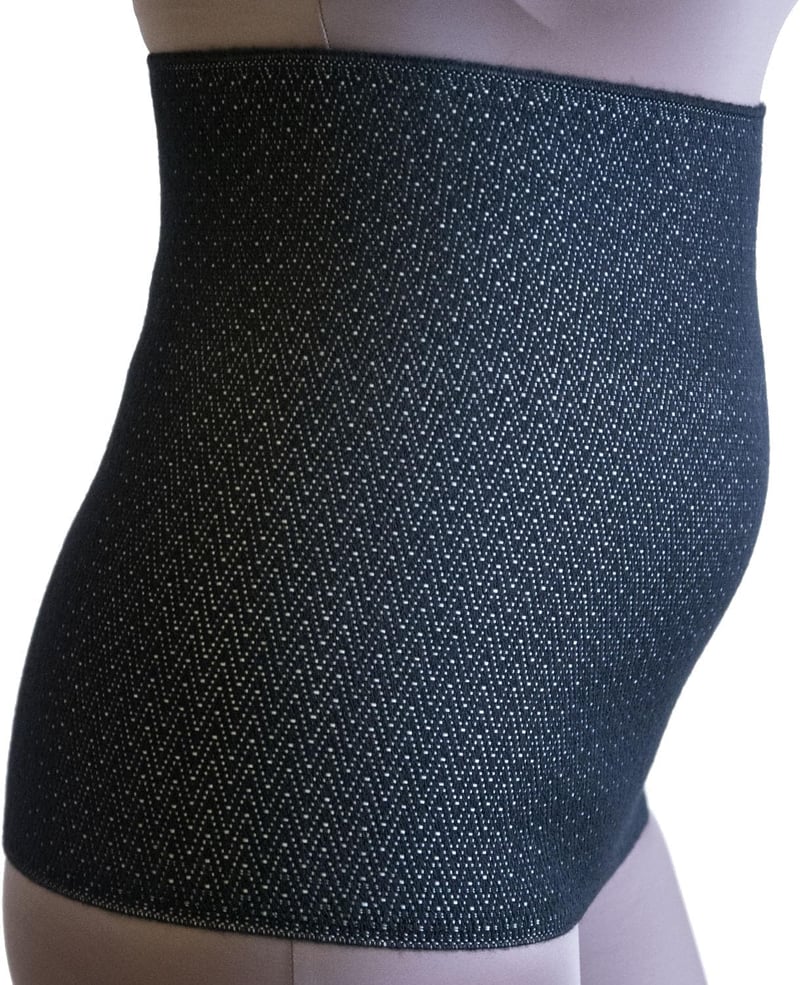 BODYPERFECT Gyapjú Hátmelegítő Fekete XL Vesefűtő Hőmérséklet Öv Férfiaknak Nőknek
