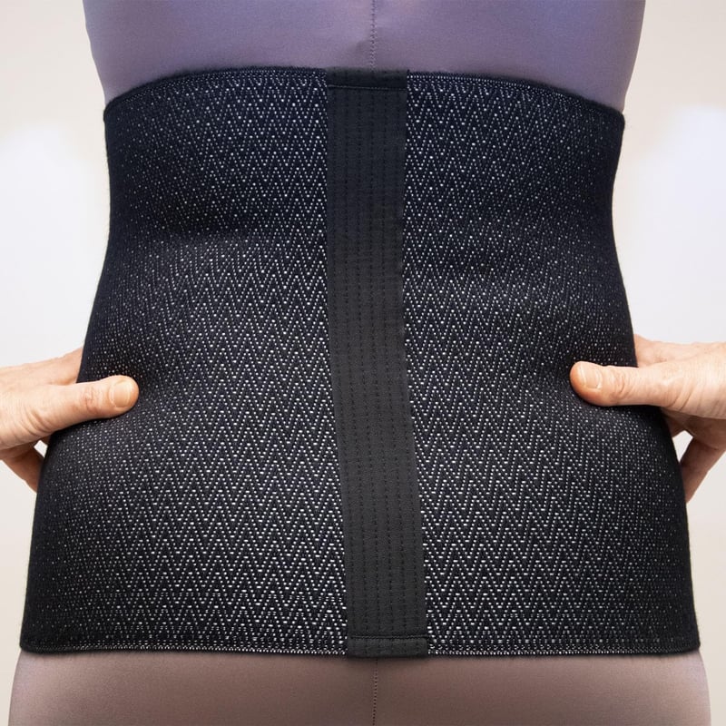 BODYPERFECT Gyapjú Hátmelegítő Fekete XL Vesefűtő Hőmérséklet Öv Férfiaknak Nőknek