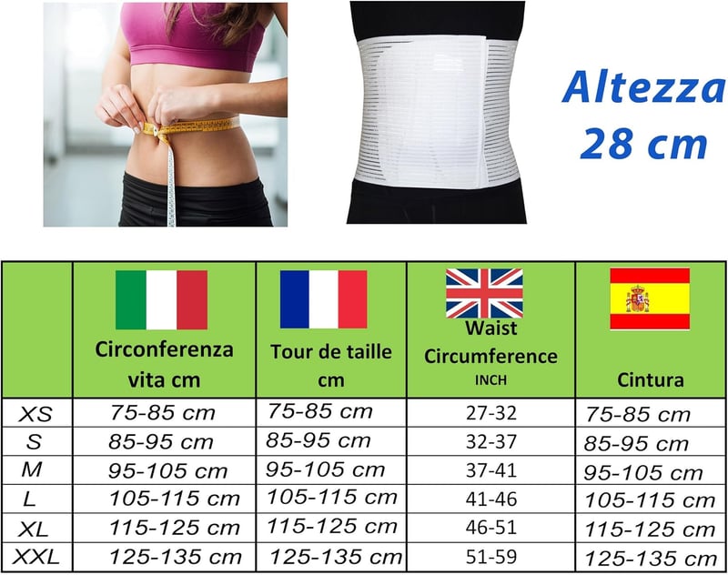 BODYPERFECT Hasprés Szülés Után Uniszex Fehér XL Állítható Hátfájás Enyhítő